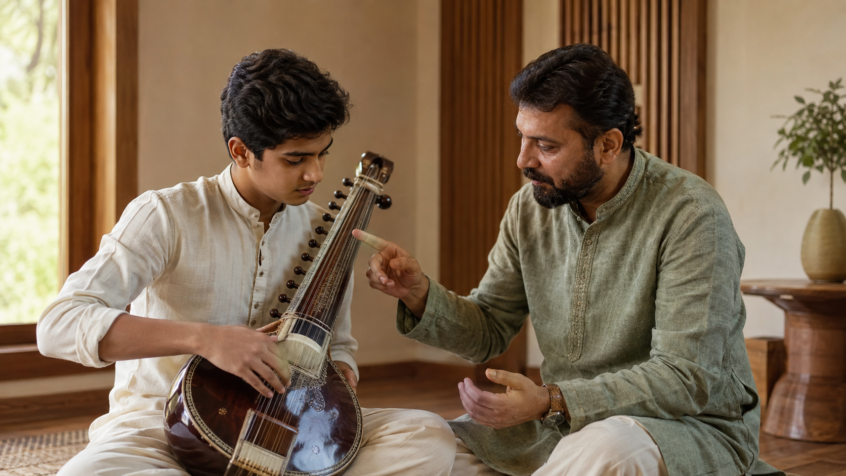Belabahar learning and Indian classical music environment