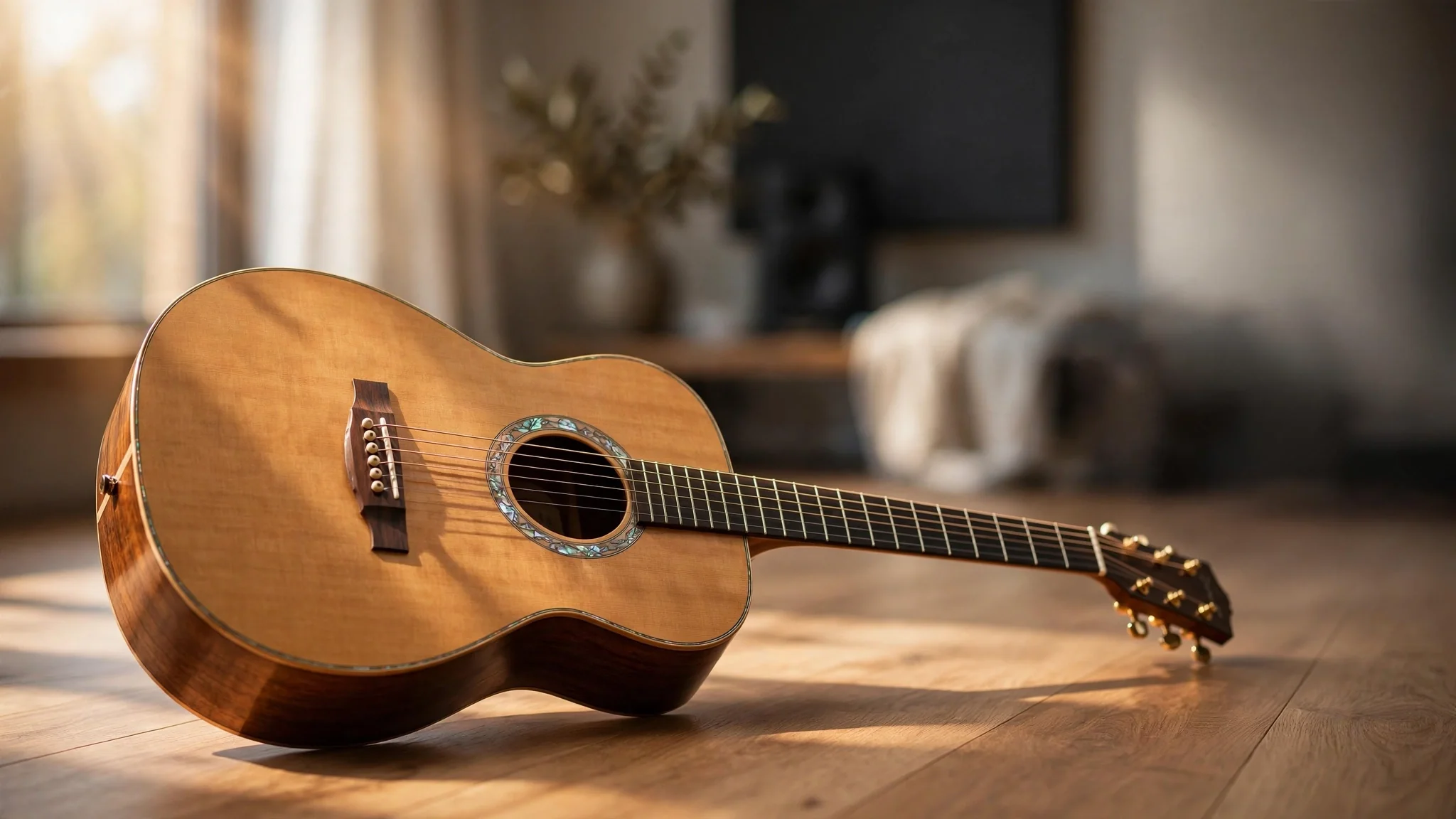 Premium acoustic Guitar representing the development of Guitar design