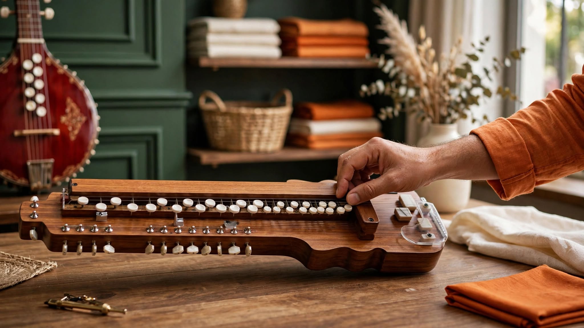 Bulbul Tarang instrument used during music practice