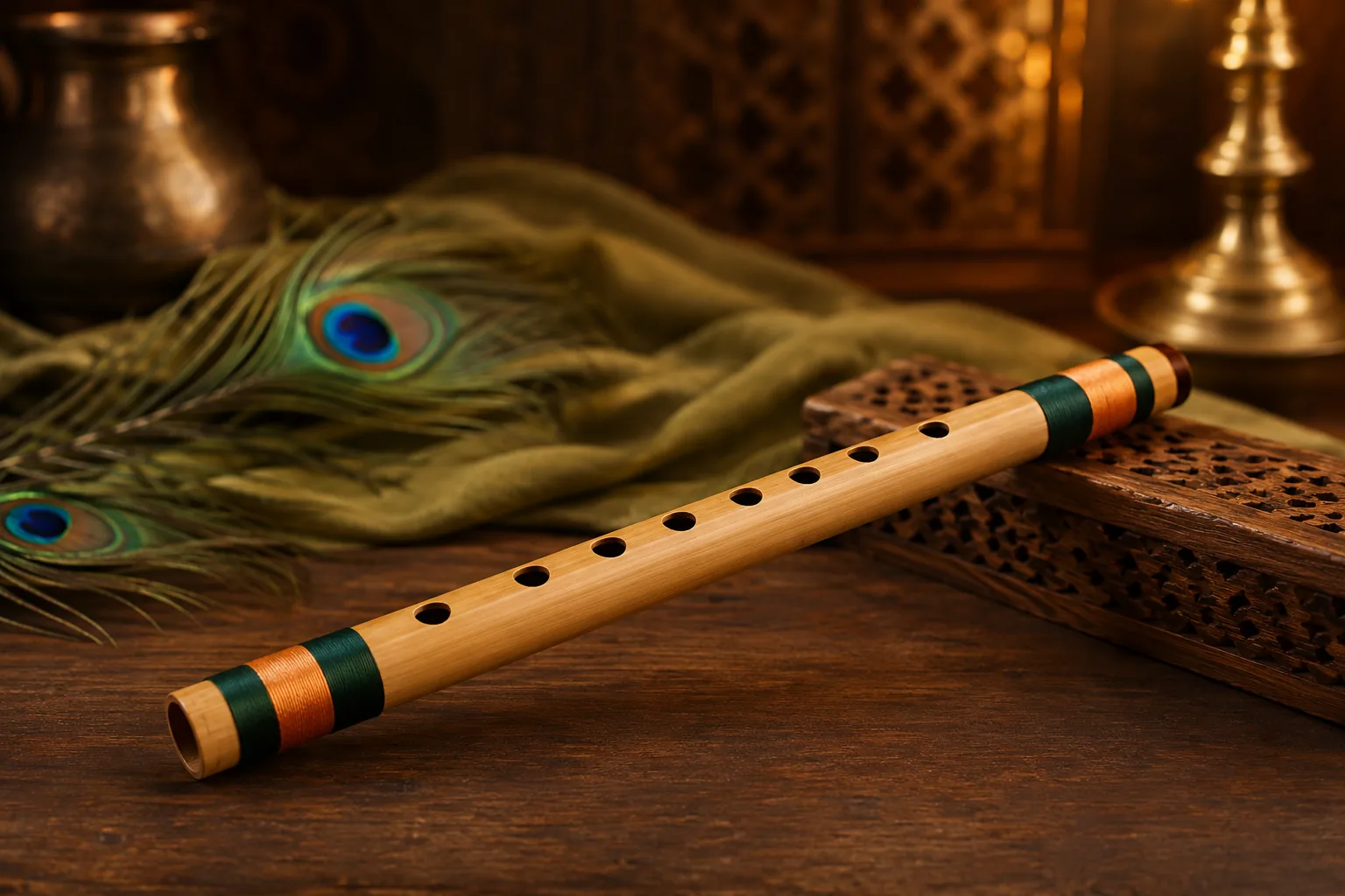 Flute player performing music