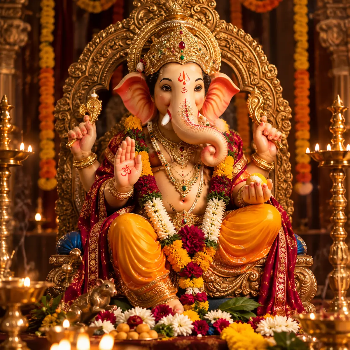 Professional singers and musicians performing Ganpati Aarti at a devotional celebration in Mumbai