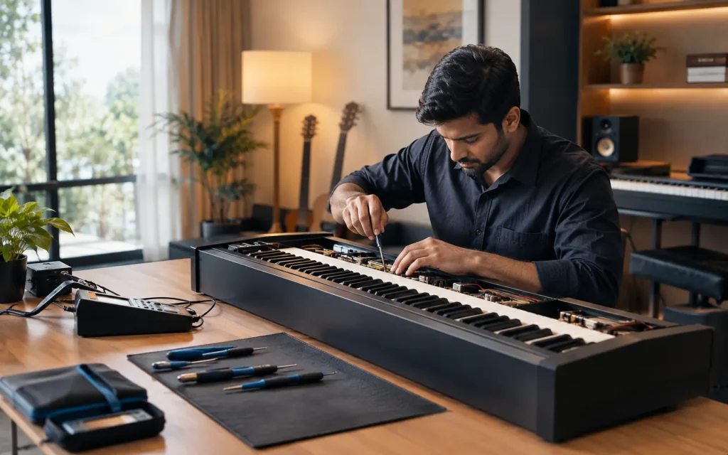 Professional keyboard repair at home by a specialist instrument technician