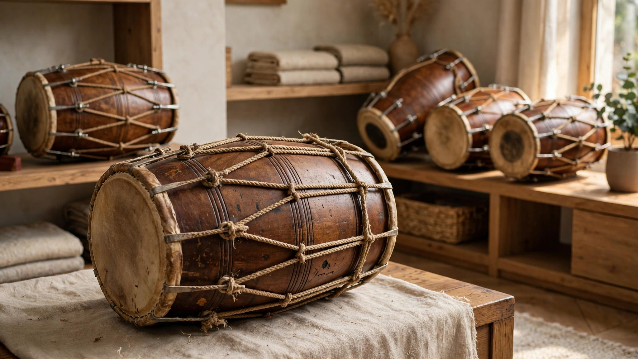 Traditional Indian Dhol instrument representing the history, structure and musical identity of the Dhol
