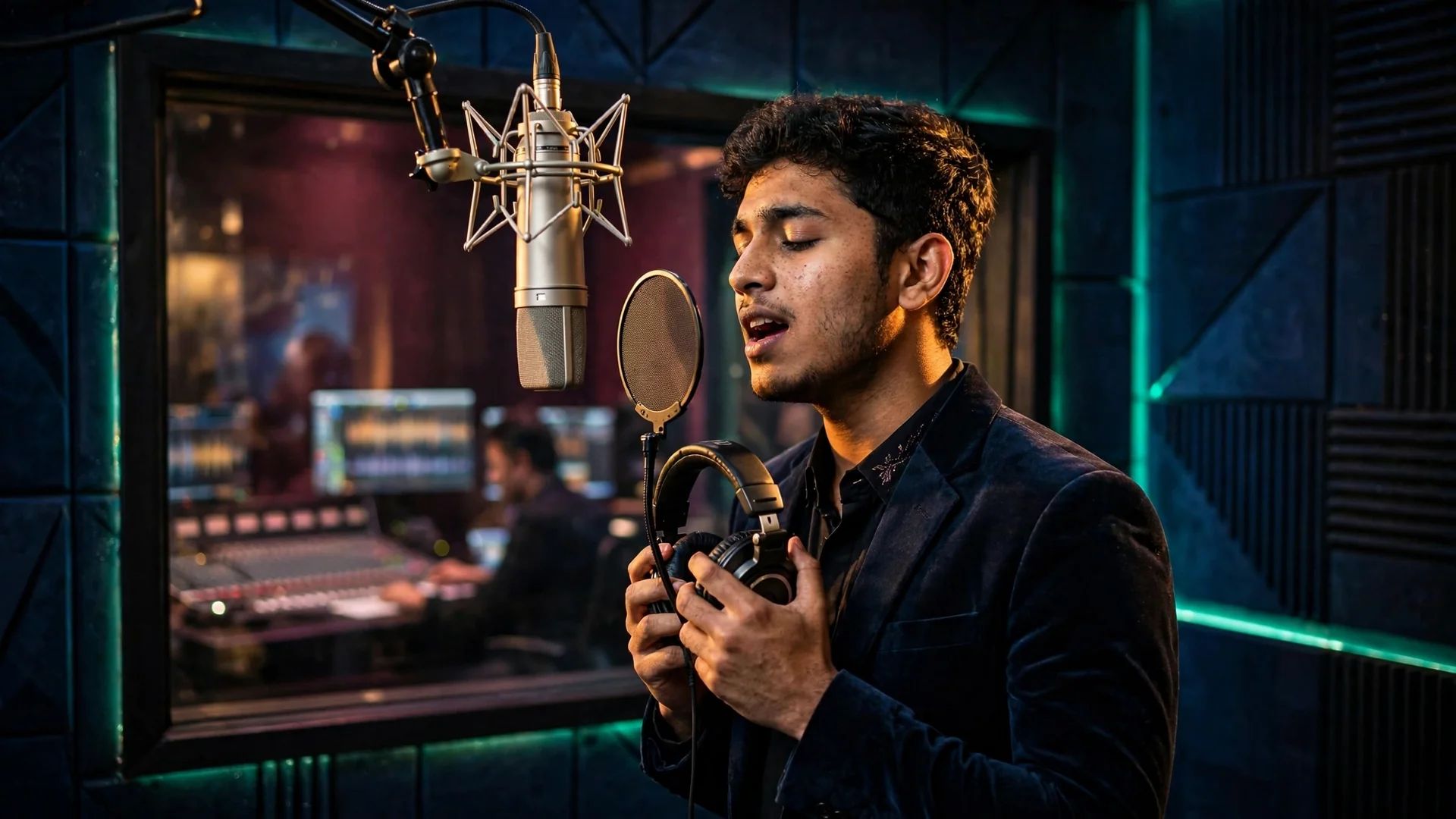Singer creating a professional audition demo recording and performance portfolio