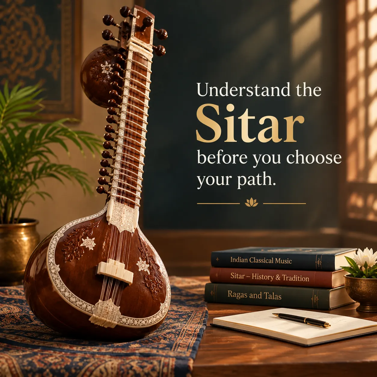 Traditional Sitar in an Indian music setting