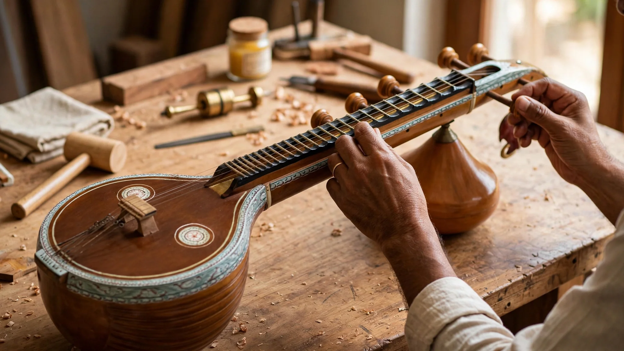 Veena tuning care and maintenance for regular practice