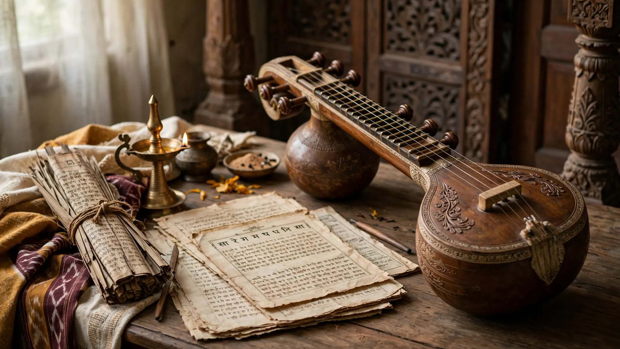 Veena history and Indian classical music learning context