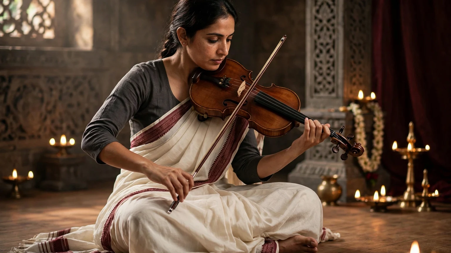 Violin in Indian classical Carnatic music tradition