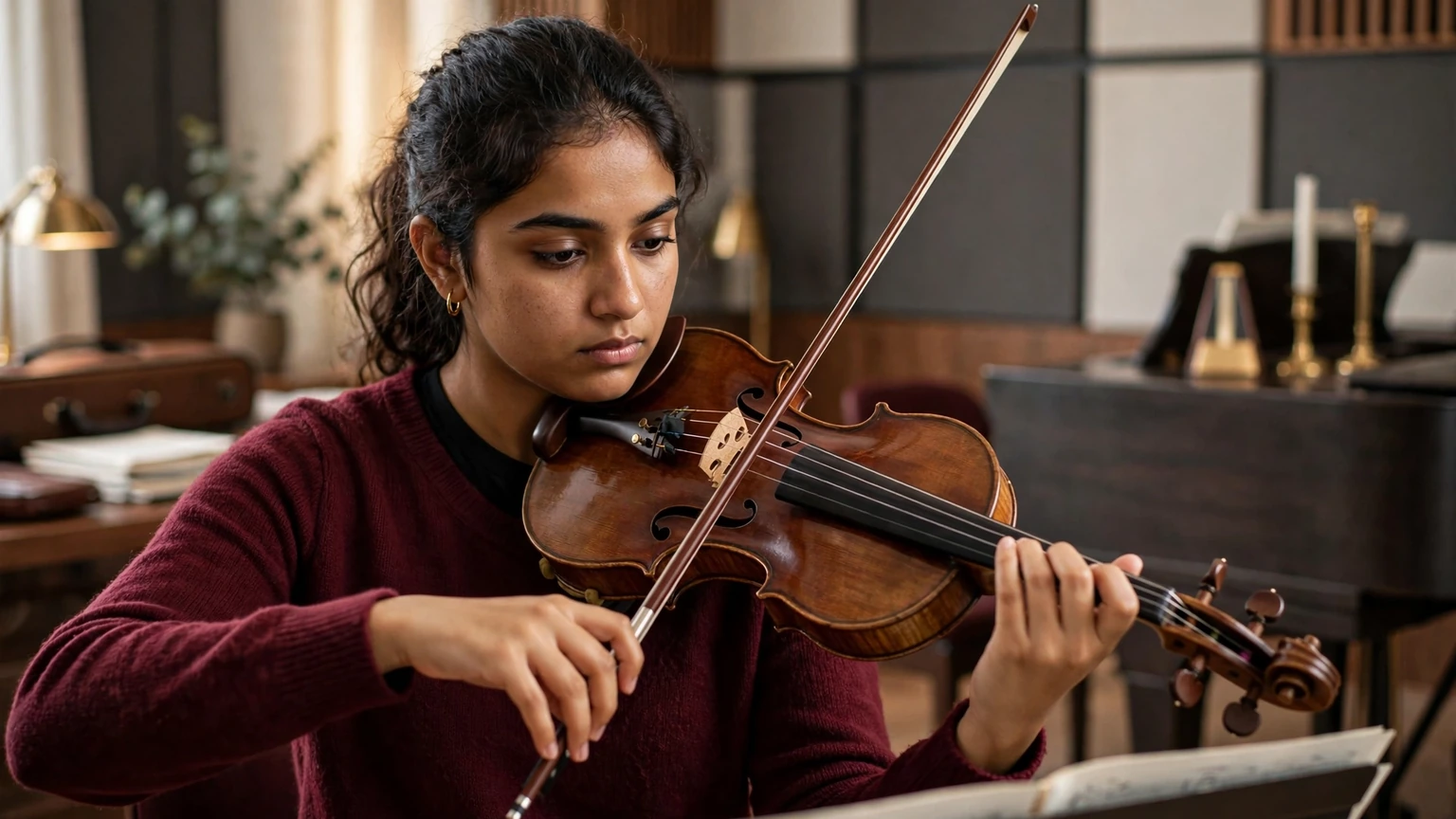 Western classical violin training and performance
