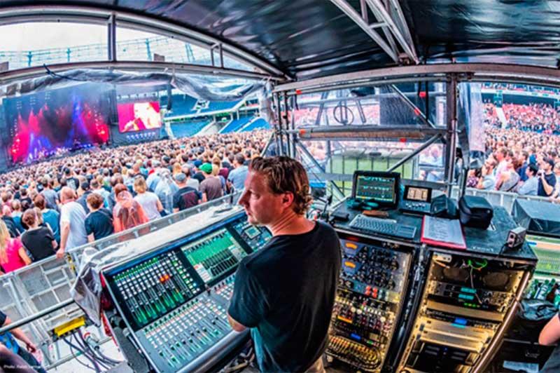 Live show sound engineering equipment and audio setup for an event