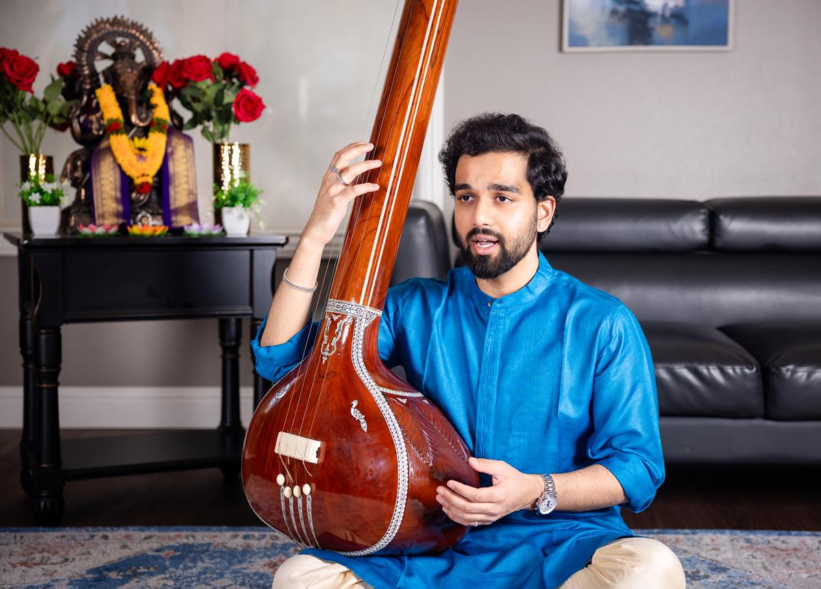 Carnatic vocal learning and practice session