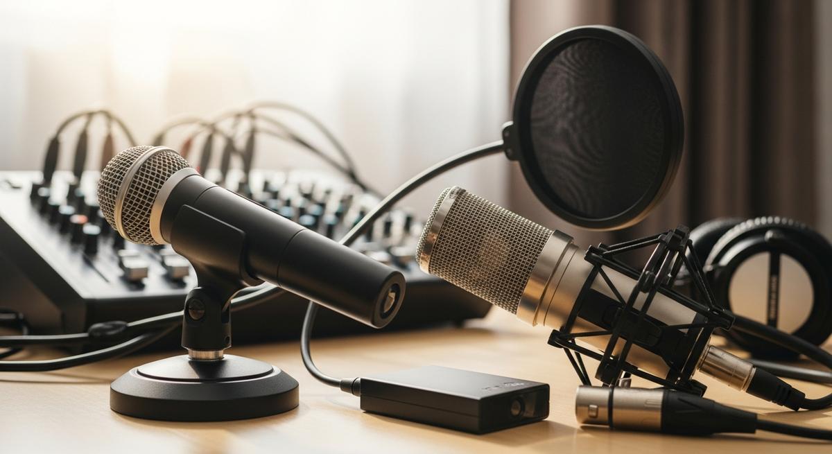 Microphones and audio gear used for recording vocals and live sound applications