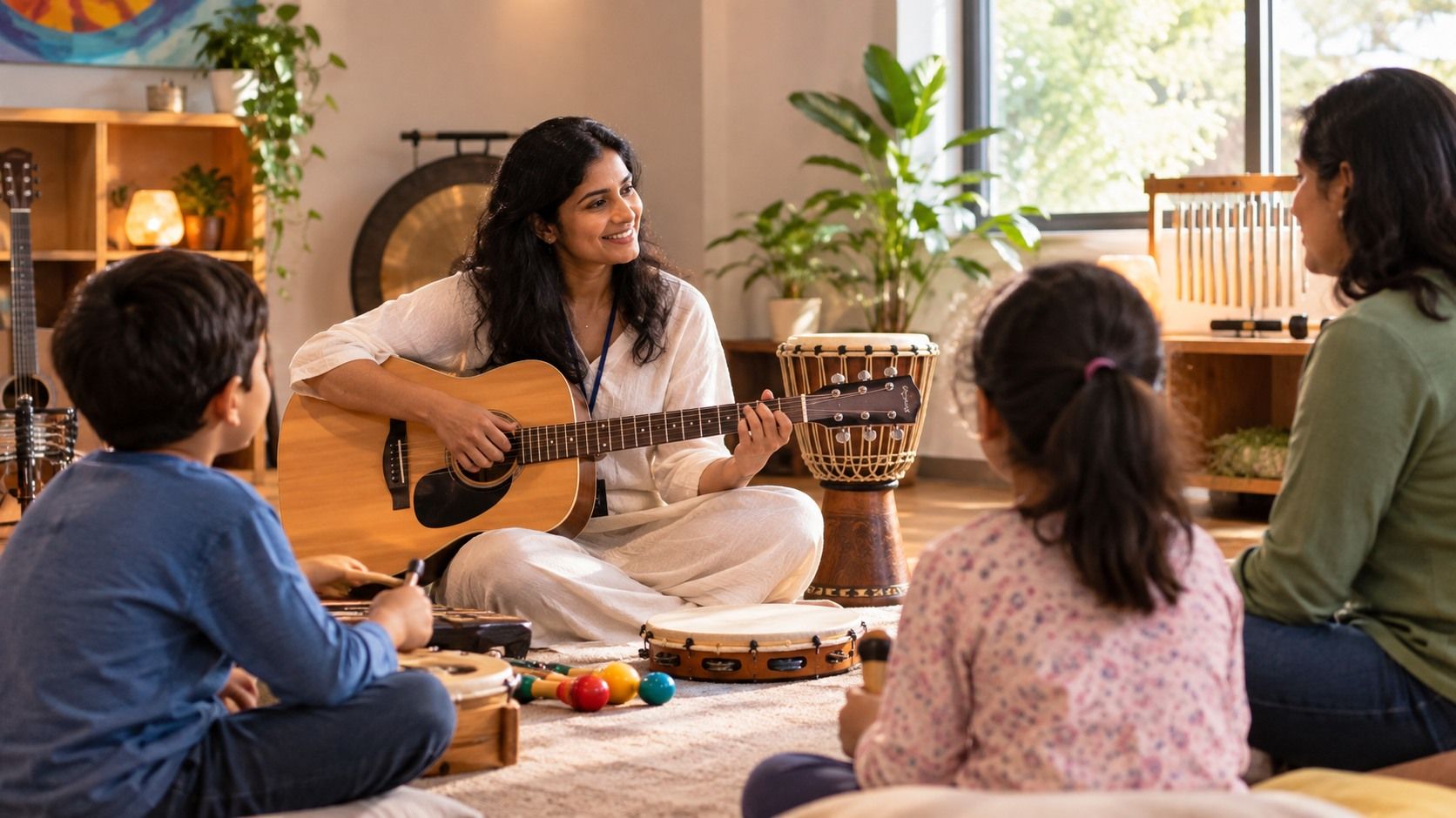 One-to-one guided music environment relevant to music-based therapeutic work