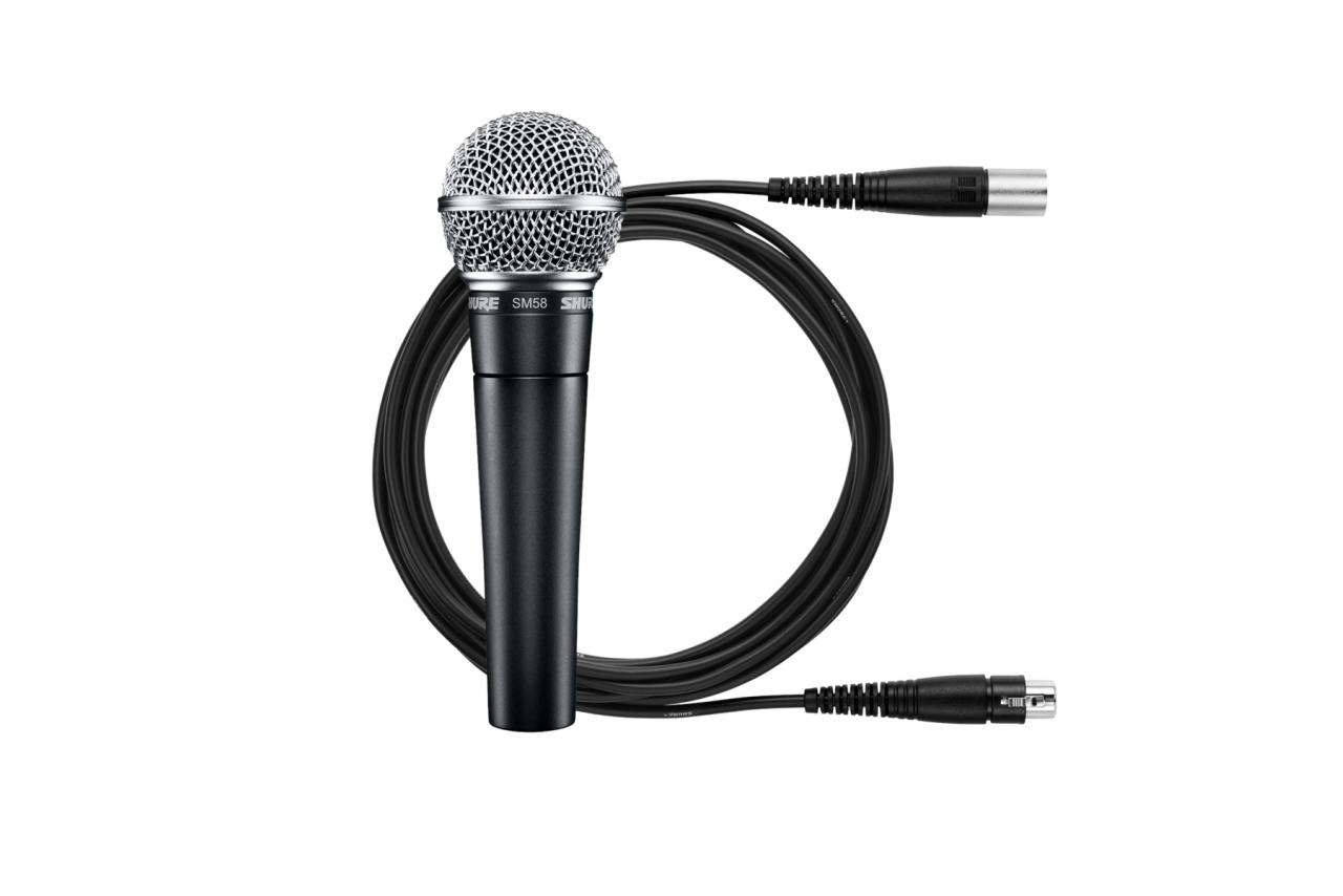 Wired microphones with cable connections for audio setups